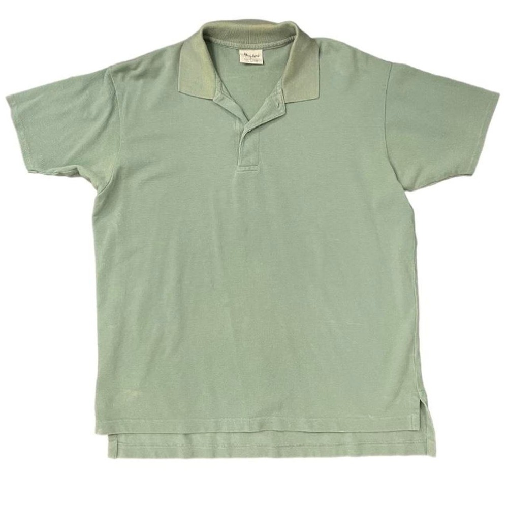 Vintage 90s Basic Need Skater Golf Plain Mint Sage Teal Green Casual Polo Shirt